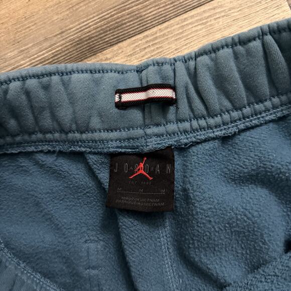 Jordan Jumpman Teal Blue Fleece Jogger Sweatpants Medium MJ Signature Logo - Picture 4 of 7